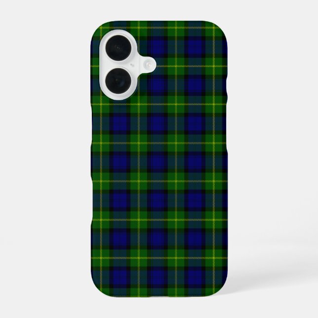 Gordon tartan blue green plaid iPhone 16 case (Back)