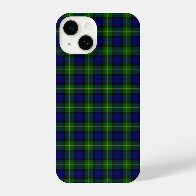Gordon tartan blue green plaid iPhone case (Back)