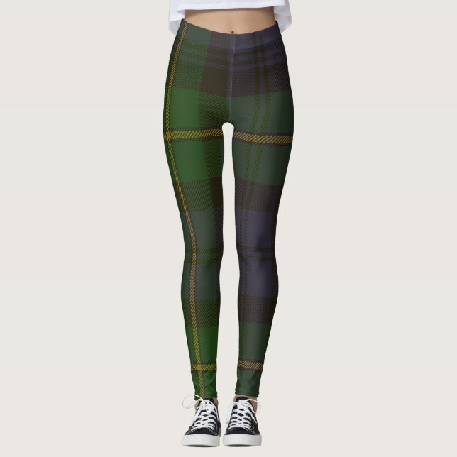 Gordon Tartan Clan Plaid Leggings (Front)