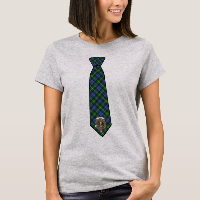 Gordon Tartan Necktie w/Badge Women's T-Shirt (Front)