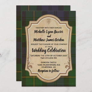 Gordon Tartan Wedding Invitation