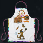 Gordy, goanna juggler apron<br><div class="desc">Gordy the goanna keeps more objects in the air than anyone can count, colourful balls, fruit, hats, chainsaws and even chickens. With quick reflexes and a mischievous grin, Gordy’s juggling act is equal parts skill and humour. He’s unpredictable… but always impressive. You can find lots of other Dingaling Brothers Circus...</div>
