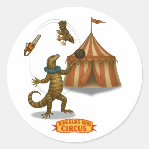 Gordy, goanna juggler classic round sticker