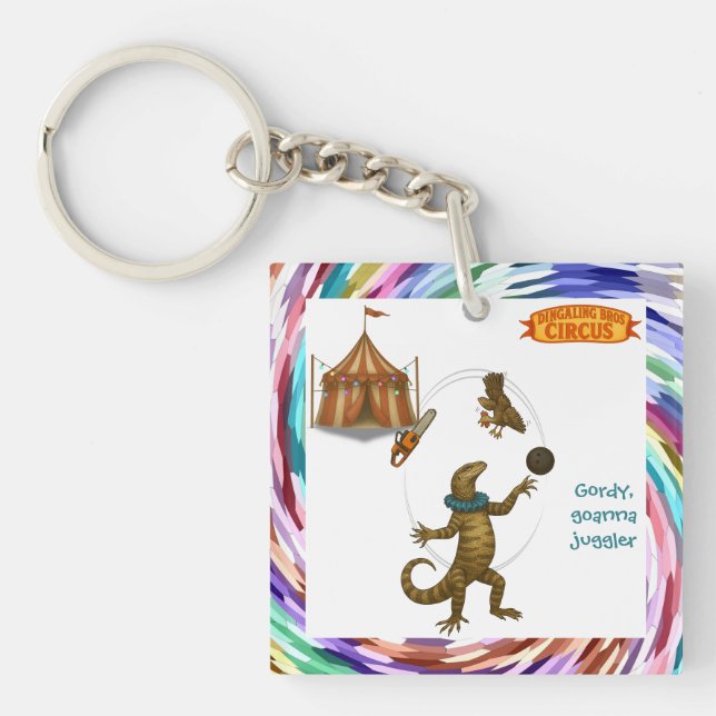 Gordy, goanna juggler key ring (Front)