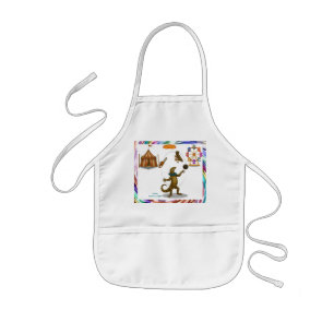 Gordy, goanna juggler kids apron
