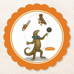 Gordy, goanna juggler paper coaster