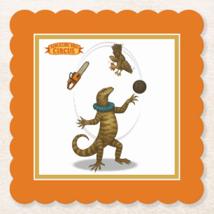 Gordy, goanna juggler paper coaster