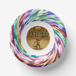 Gordy, goanna juggler paper plate