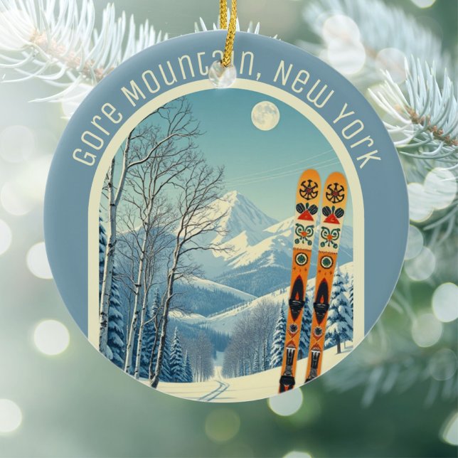 Gore Mountain New York ski vacation souvenir  Ceramic Ornament (Creator Uploaded)