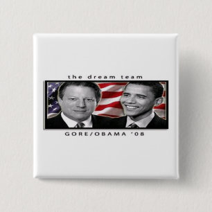 Gore Obama 2008 15 Cm Square Badge