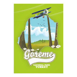 Goreme national park Turkey Map Photo Print