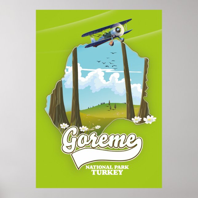 Goreme national park Turkey Map Poster (Front)