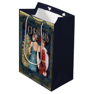 Gorgeous 1920s Christmas Flapper Girls Medium Gift Bag