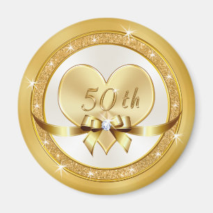 Gorgeous 50th Anniversary Favors Cheap Gold Magnet
