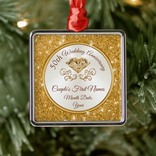 Gorgeous 50th Anniversary Ornament Personalised (Tree)