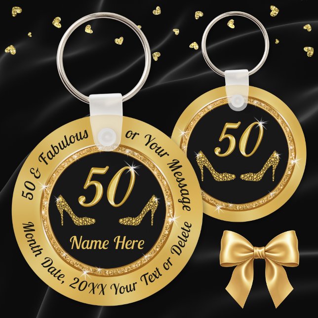 Gorgeous 50th Birthday Party Favours for Her Key Ring (Creator Uploaded)