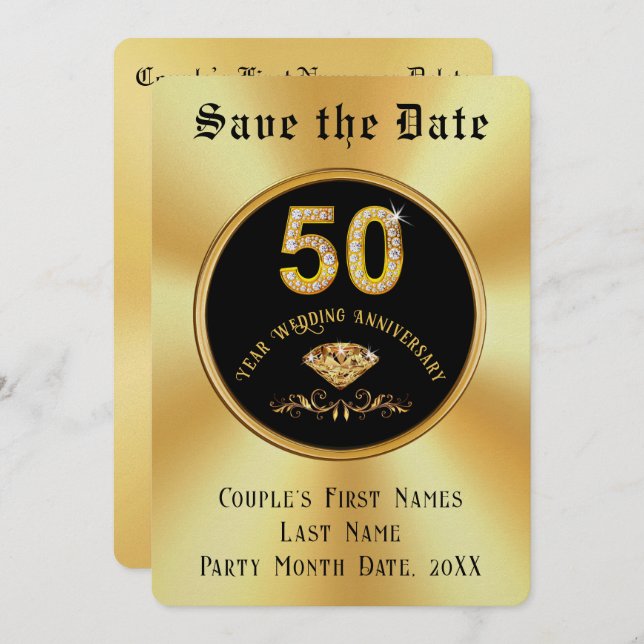 Gorgeous, 50th Wedding Anniversary Save the Date, Invitation (Front/Back)
