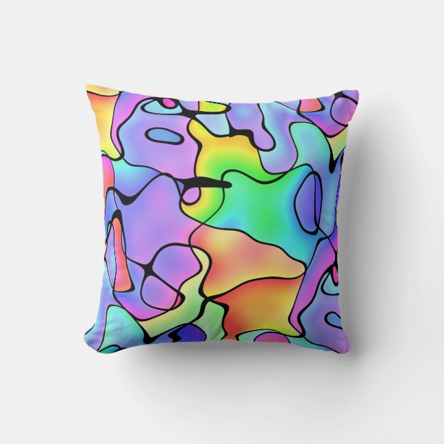 Gorgeous Abstract Colourful Watercolors Pattern Cushion (Front)
