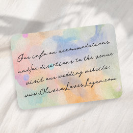 Gorgeous Abstract Watercolor Modern Script Wedding Enclosure Card