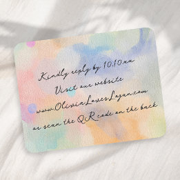 Gorgeous Abstract Watercolor Modern Script Wedding RSVP Card