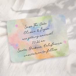 Gorgeous Abstract Watercolor Modern Script Wedding Save The Date