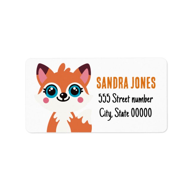 Gorgeous address labels fox (Front)