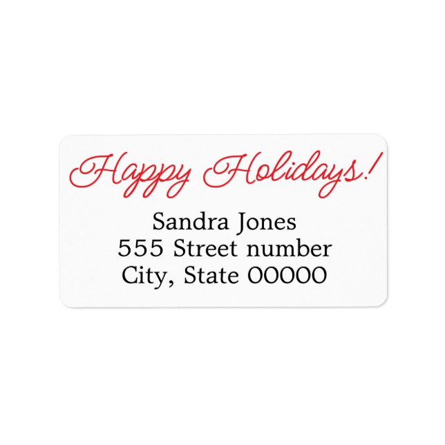 Gorgeous address labels happy holidays (Front)