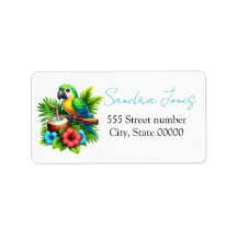 Gorgeous address labels tropical