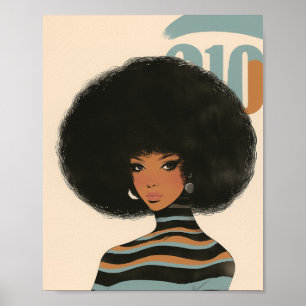 Gorgeous African American Woman with an Afro Poster