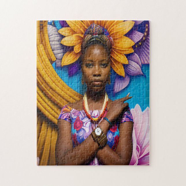 Gorgeous African woman with a watch Jigsaw Puzzle (Vertical)