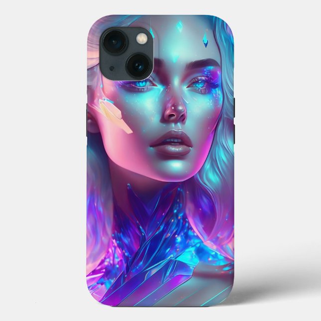 Gorgeous Ai Art Pretty Icy Glass like Woman Case-Mate iPhone Case (Back)