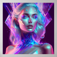 Gorgeous Ai Art Pretty Icy Glass like Woman