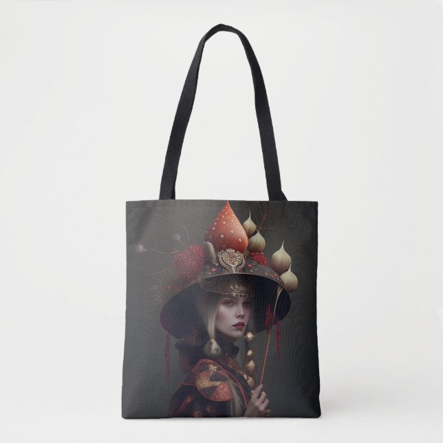 Gorgeous Amanita Mushroom Witchy Tote (Front)