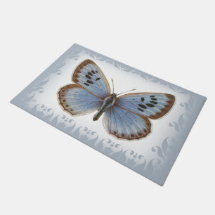 Gorgeous and Elegant Blue Butterfly Doormat