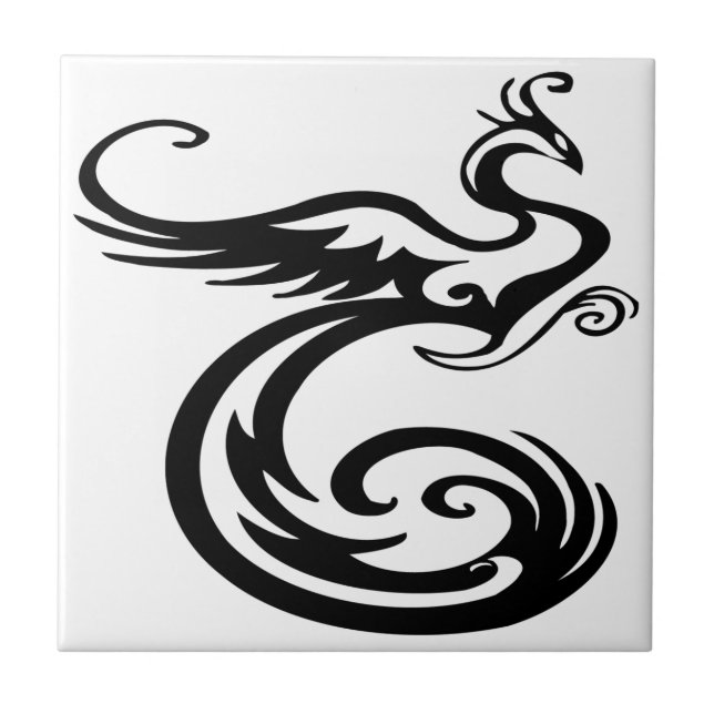 Gorgeous and Wild Phoenix Ceramic Tile (Front)