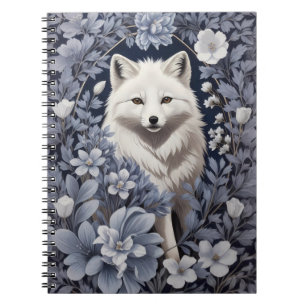 Gorgeous Arctic Fox William Morris Inspired Notebook