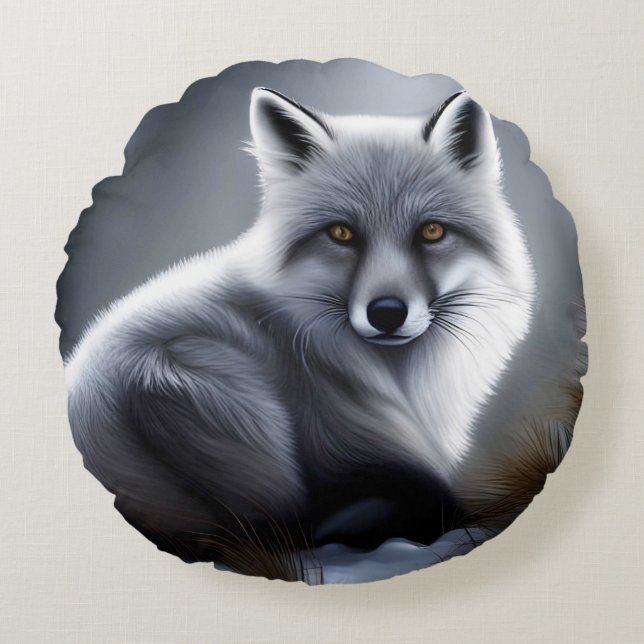Gorgeous Artic Fox  Round Cushion (Front)