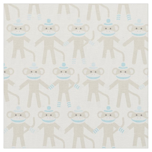 Gorgeous Baby Sock Monkey Pattern Fabric (Close Up)