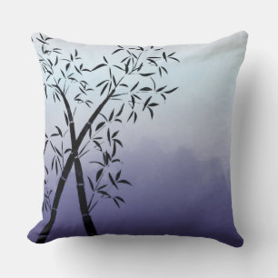 Gorgeous Bamboo and mountain view Blue Sky Cushion