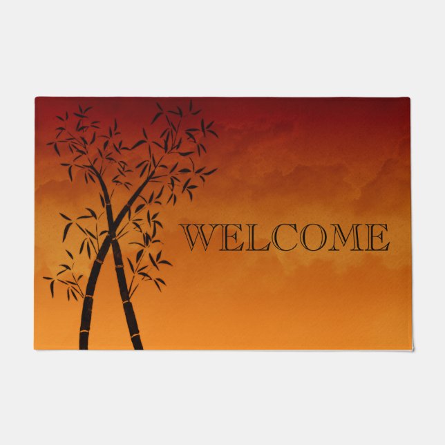 Gorgeous Bamboo and mountain view Doormat (Front)