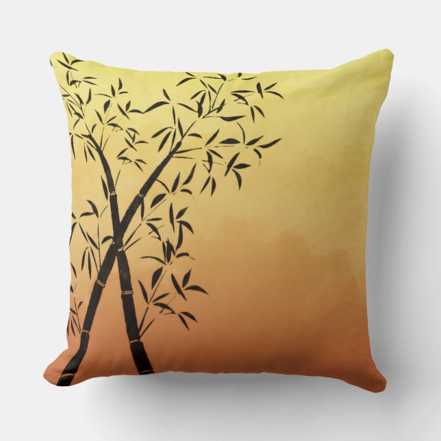 Gorgeous Bamboo Trees and mountain view Cushion (Front)