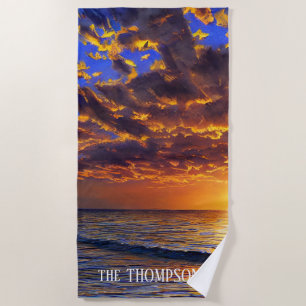 Gorgeous Beach Sunset in the Bahamas Beach Towel