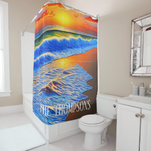Gorgeous beach sunset  shower curtain