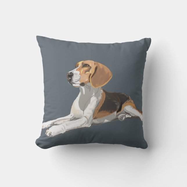 Gorgeous Beagle Sitting Down Cushion (Front)
