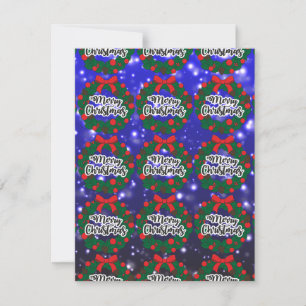 Gorgeous Beautiful Blue Sparkly Flakes Holiday Card