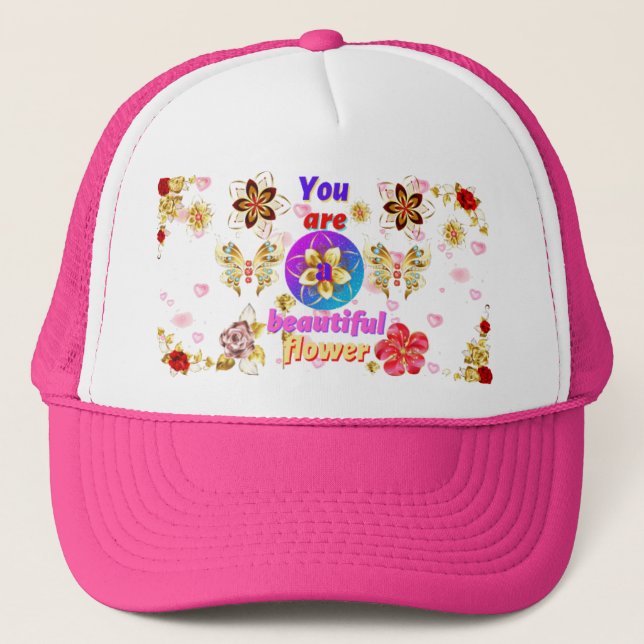Gorgeous, beautiful flower hats. trucker hat (Front)