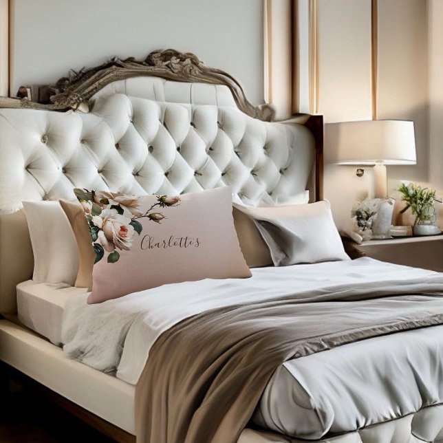 Gorgeous Beige Rose Bridal Shower Decorative Cushion (bridal shower pillow)