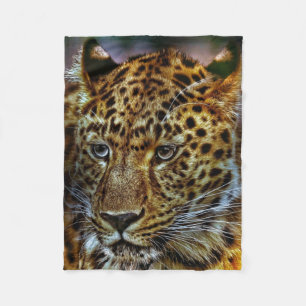 Gorgeous Big Cat Leopard Fleece Blanket
