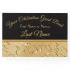 Gorgeous Black and Gold Guest Book, Personalise it