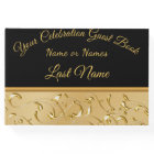 Gorgeous Black and Gold Guest Book, Personalise it
